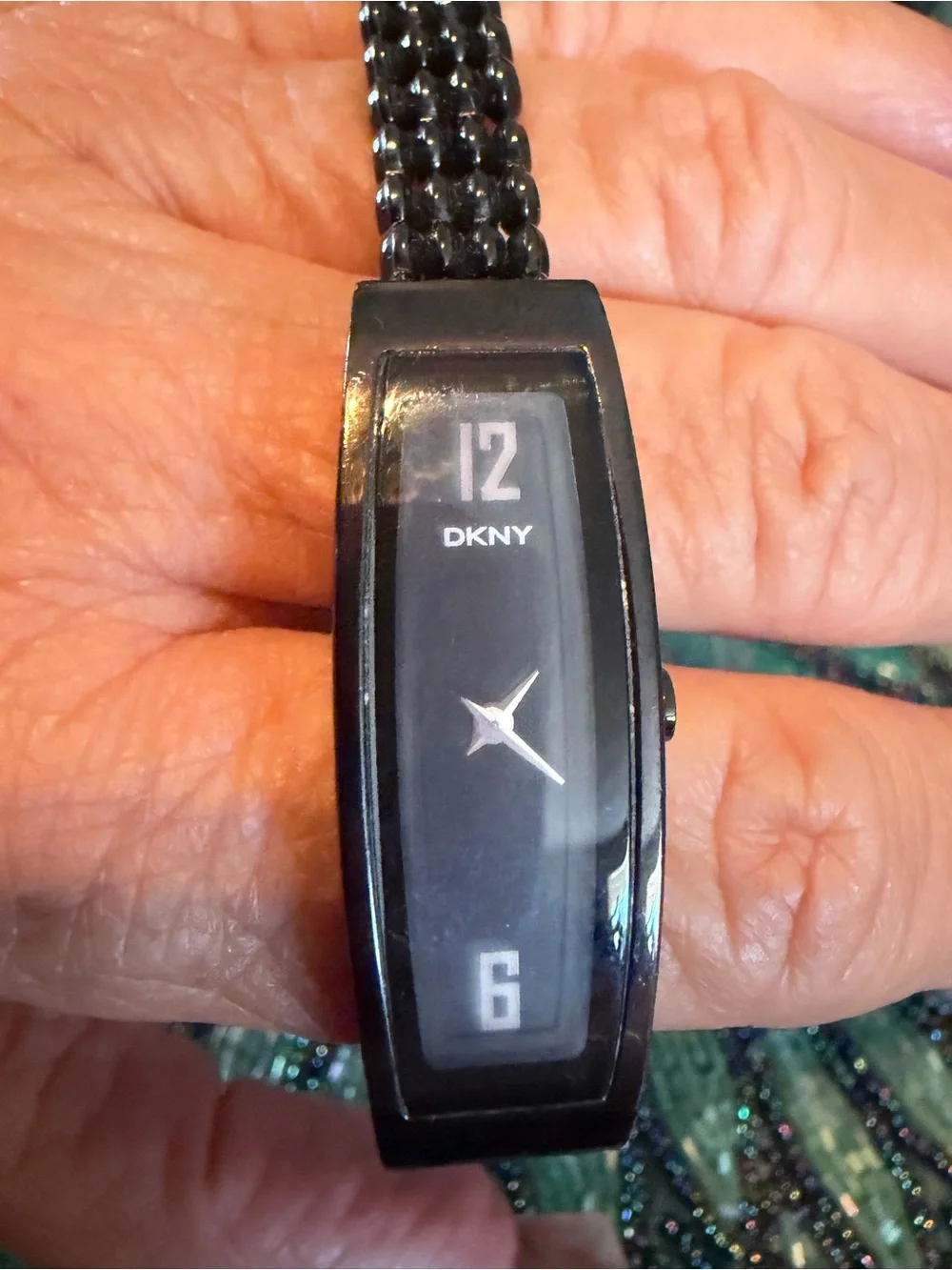 Sleek Black Thin DNKY Watch